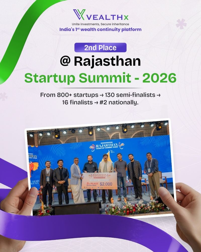 Vealthx Secures 2nd Place at Rajasthan Startup Summit 2026 🥈
